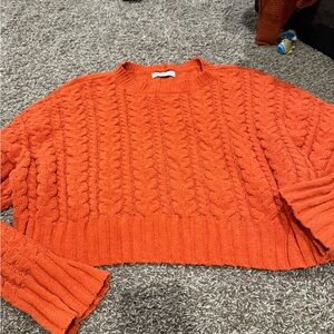 🧅Arizona Jean Company Vibrant Orange Cable Knit Sweater
